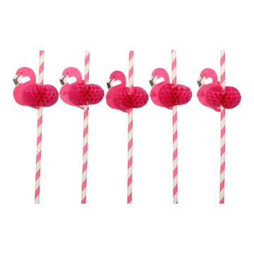 Pailles en papier Ø 6 mm · 20 cm rose "Flamingo"