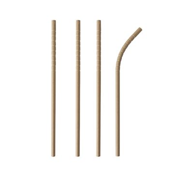 Pailles Papier "pure" Ø 6 mm · 20 cm marron flexible