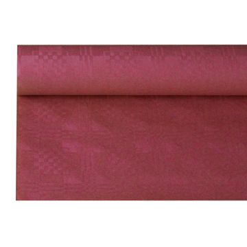Nappe damassée 6 m x 1,2 m bordeaux
