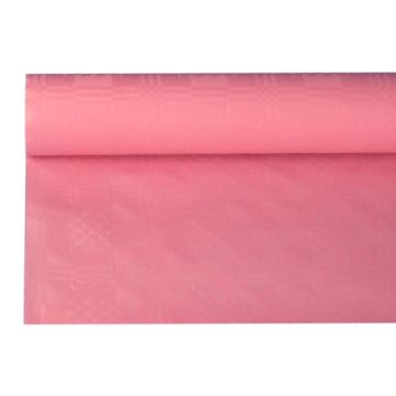 Nappe damassée 8 m x 1,2 m rose