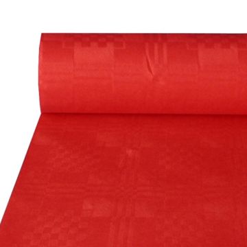 Nappe damassée 50 m x 1 m rouge