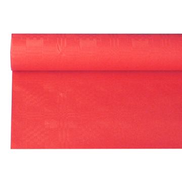 Nappe damassée 6 m x 1,2 m rouge