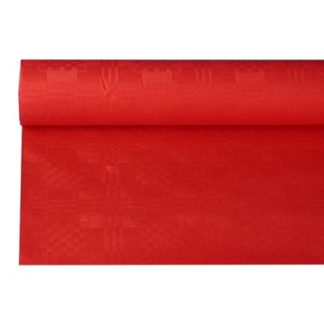 Nappe damassée 8 m x 1,2 m rouge