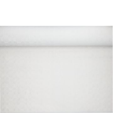 Nappe damassée 50 m x 1,2 m blanc