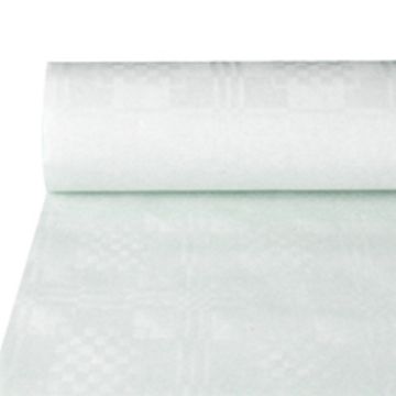 Nappe damassée 50 m x 1 m blanc