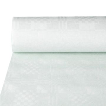 Nappe damassée 50 m x 1,2 m blanc