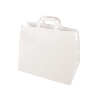 Sacs, papier 27 cm x 32 cm x 17 cm blanc avec poignée