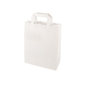 Sacs, papier 28 cm x 22 cm x 10 cm blanc avec poignée