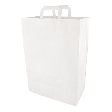Sacs, papier 44 cm x 32 cm x 17 cm blanc avec poignée