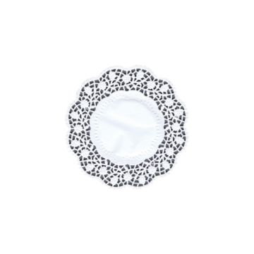 Napperons pour assiettes et sous-tasses rond Ø 15 cm blanc