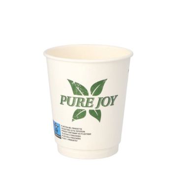 Gobelets, carton 0,2 l Ø 8 cm · 9 cm blanc "Pure Joy" à double paroi