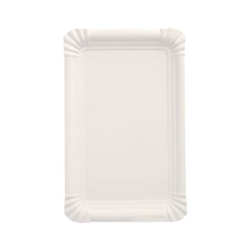 Assiettes, carton rectangulaire 13 cm x 20 cm blanc