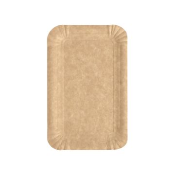 Assiettes, carton "pure" rectangulaire 10 cm x 16 cm marron