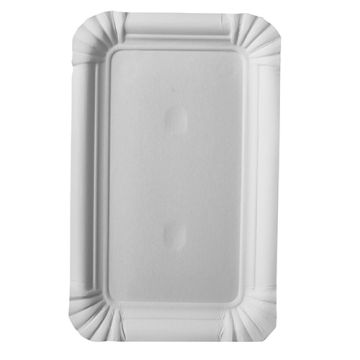Assiettes, carton "pure" rectangulaire 10 cm x 16 cm blanc