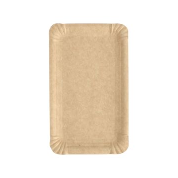 Assiettes, carton "pure" rectangulaire 11 cm x 17,5 cm marron
