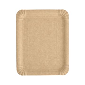 Assiettes, carton "pure" rectangulaire 16,5 cm x 20 cm marron