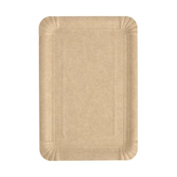 Assiettes, carton "pure" rectangulaire 16,5 cm x 23 cm marron