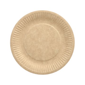Assiettes, carton "pure" rond Ø 19 cm marron