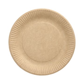 Assiettes, carton "pure" rond Ø 23 cm marron
