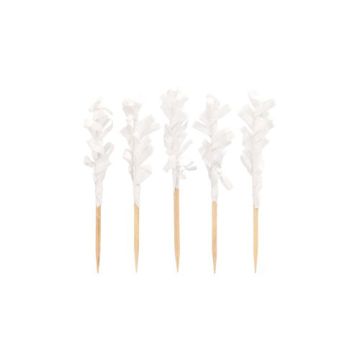 Piques décoratives 6,8 cm blanc "Frills"