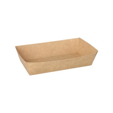 Barquettes snack, carton "pure" 10,5 x 17 cm marron