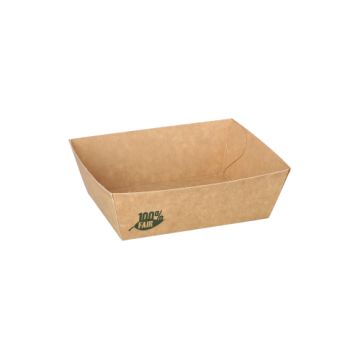 Barquettes snack, carton "pure" 8,5 cm x 10,5 cm marron "100% Fair" petit
