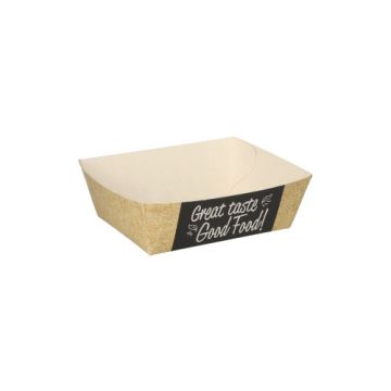 Barquettes frites en carton fibres vierges "pure" 8,5 cm x 10,5 cm "Good Food" petit