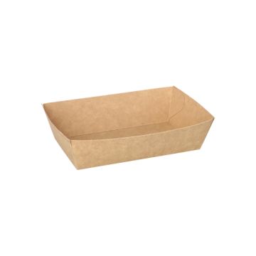 Barquettes snack, carton "pure" 3,5 cm x 7 cm x 12 cm marron