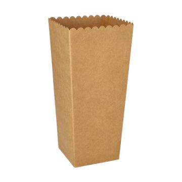 Boîte à popcorn Carton "pure" rectangulaire 1300 ml 19,7 cm x 7 cm x 7 cm marron petit