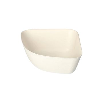 Coupelles, canne à sucre "pure" 5,5 cm x 12,8 cm x 12,8 cm blanc "Belle Vie, Ligne Carrée"