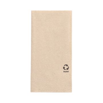 Serviettes, 2 plis pliage 1/8 33 cm x 33 cm naturel fait à partir de papier recyclé