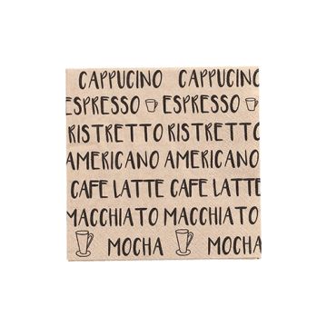 Serviettes, 3 plis pliage 1/4 25 cm x 25 cm naturel "Coffee Specialities" fait à partir de papier recyclé