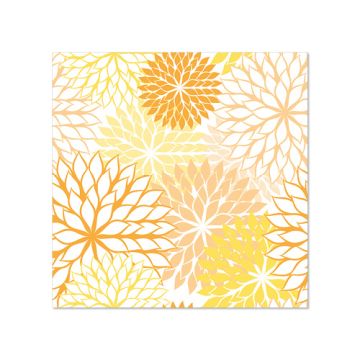 Serviettes, 3 plis pliage 1/4 25 cm x 25 cm jaune "Floralies"