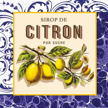 Serviettes, 3 plis pliage 1/4 33 cm x 33 cm "Citron"