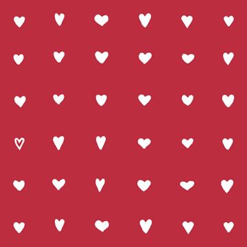 Serviettes, 3 plis pliage 1/4 33 cm x 33 cm "Hearts"