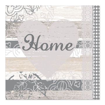 Serviettes, 3 plis pliage 1/4 33 cm x 33 cm "Home"
