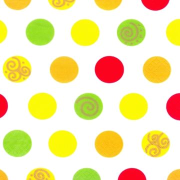 Serviettes, 3 couches pliage 1/4 33 cm x 33 cm "Balls"
