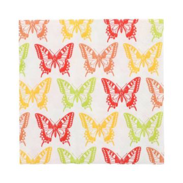 Serviettes, 3 plis pliage 1/4 33 cm x 33 cm "Butterflies"