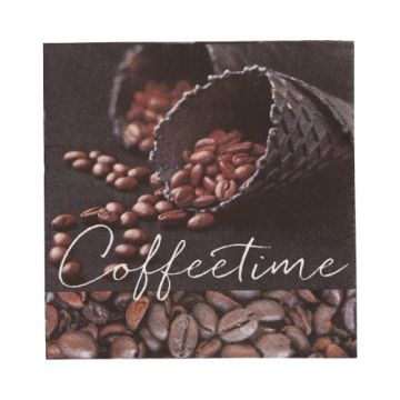 Serviettes, 3 plis pliage 1/4 33 cm x 33 cm "Coffeetime"