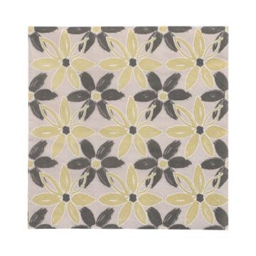 Serviettes, 3 plis pliage 1/4 33 cm x 33 cm "Dark Flowers"
