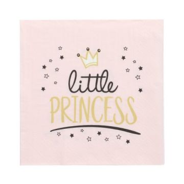 Serviettes, 3 plis pliage 1/4 33 cm x 33 cm "Little Princess"