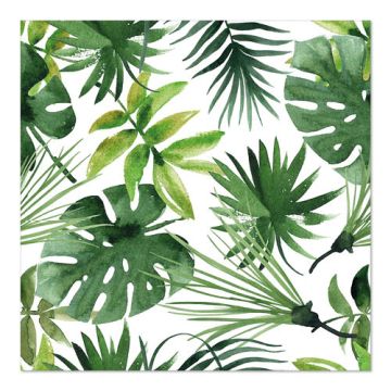 Serviettes, 3 plis pliage 1/4 33 cm x 33 cm "Monstera"
