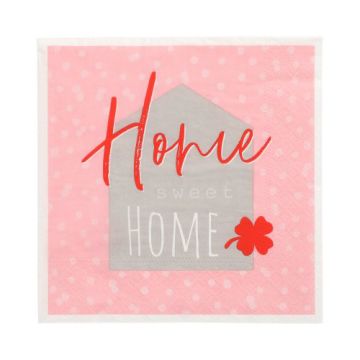 Serviettes, 3 plis pliage 1/4 33 cm x 33 cm "Sweet Home"