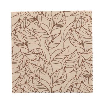 Serviettes, 3 plis pliage 1/4 33 cm x 33 cm naturel "Shapes of Leaves" fait à partir de papier recyclé