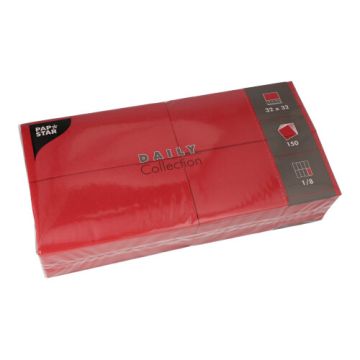 Serviettes "DAILY Collection" pliage 1/8 32 cm x 32 cm bordeaux