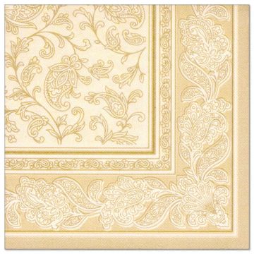 Serviettes "ROYAL Collection" pliage 1/4 40 cm x 40 cm champagne "Ornaments"