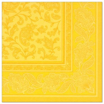 Serviettes "ROYAL Collection" pliage 1/4 40 cm x 40 cm jaune "Ornaments"