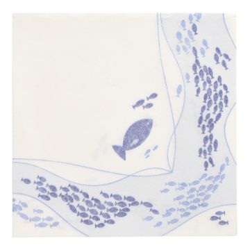 Serviettes "ROYAL Collection" pliage 1/4, 40 cm x 40 cm "Fish"