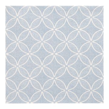 Serviettes "ROYAL Collection" pliage 1/4 40 cm x 40 cm bleu artique "Circle Flowers"