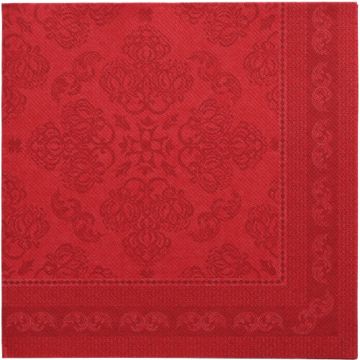 Serviettes "ROYAL Collection" pliage 1/4 40 cm x 40 cm bordeaux "Arabesque"